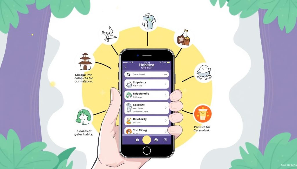 Generar imagen de la aplicación Habitica mostrando su sistema de gamificación para la formación de hábitos. Generar imagen de la aplicación Habitica mostrando su sistema de gamificación para la formación de hábitos.