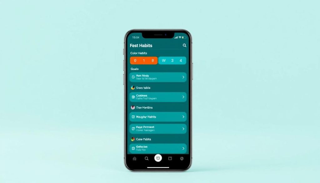 Imagen de la aplicación Way of Life, mostrando su sistema de código de colores. Imagen de la aplicación Way of Life, mostrando su sistema de código de colores.